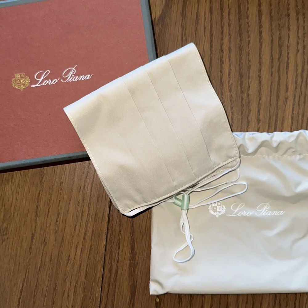 Loro Piana Beige Green Linen Face Mask
